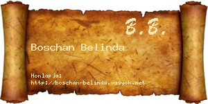 Boschan Belinda névjegykártya